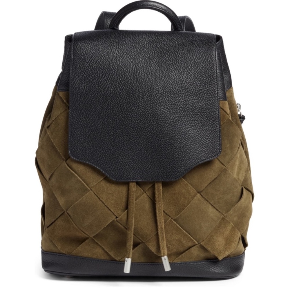Rag & Bone Pilot Suede & Leather Backpack Olive